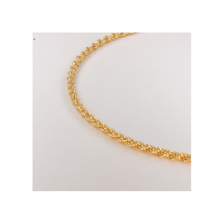 Collier chaîne corde massive ~2.1mm ~46cm Collier chaîne corde massive ~2.1mm ~46cm