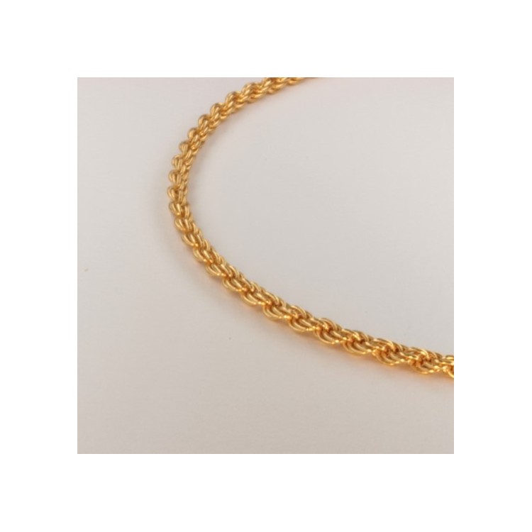 Collier chaîne corde massive ~2.4mm ~45.5cm Collier chaîne corde massive ~2.4mm ~45.5cm