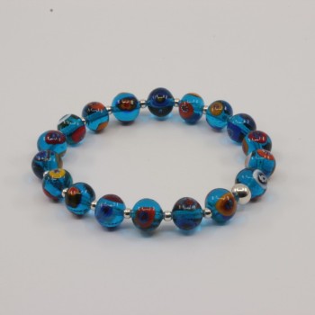 Bracelet Murano Bleu translucide