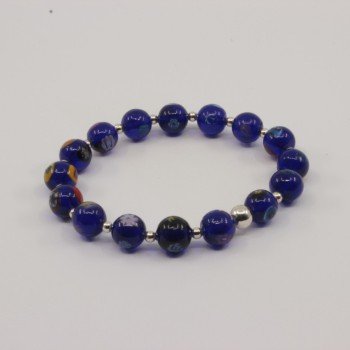 Bracelet Murano Bleu foncé translucide