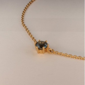 Aquamarin Bleu Halskette Anhänger ~38.5cm