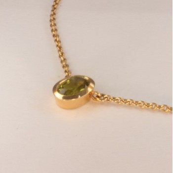 Green Peridot Necklace Pendant ~37cm