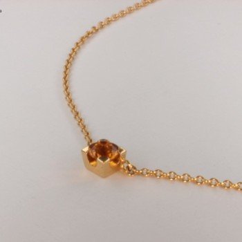 Citrine Yellow necklace pendant ~39.5cm